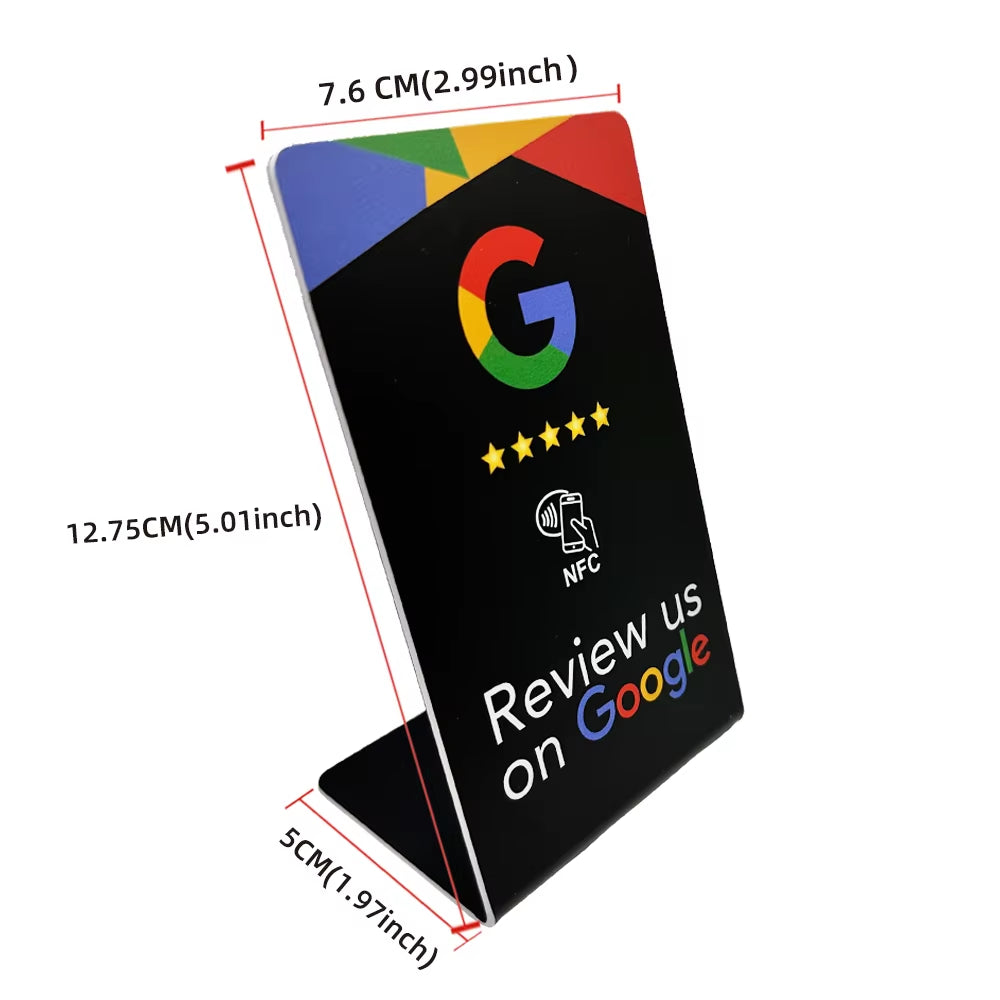 New NFC Google Reviews Bracket 13.56Mhz Programmable Google Review Card NFC Station Table Bending Card Standing Brand Bracket