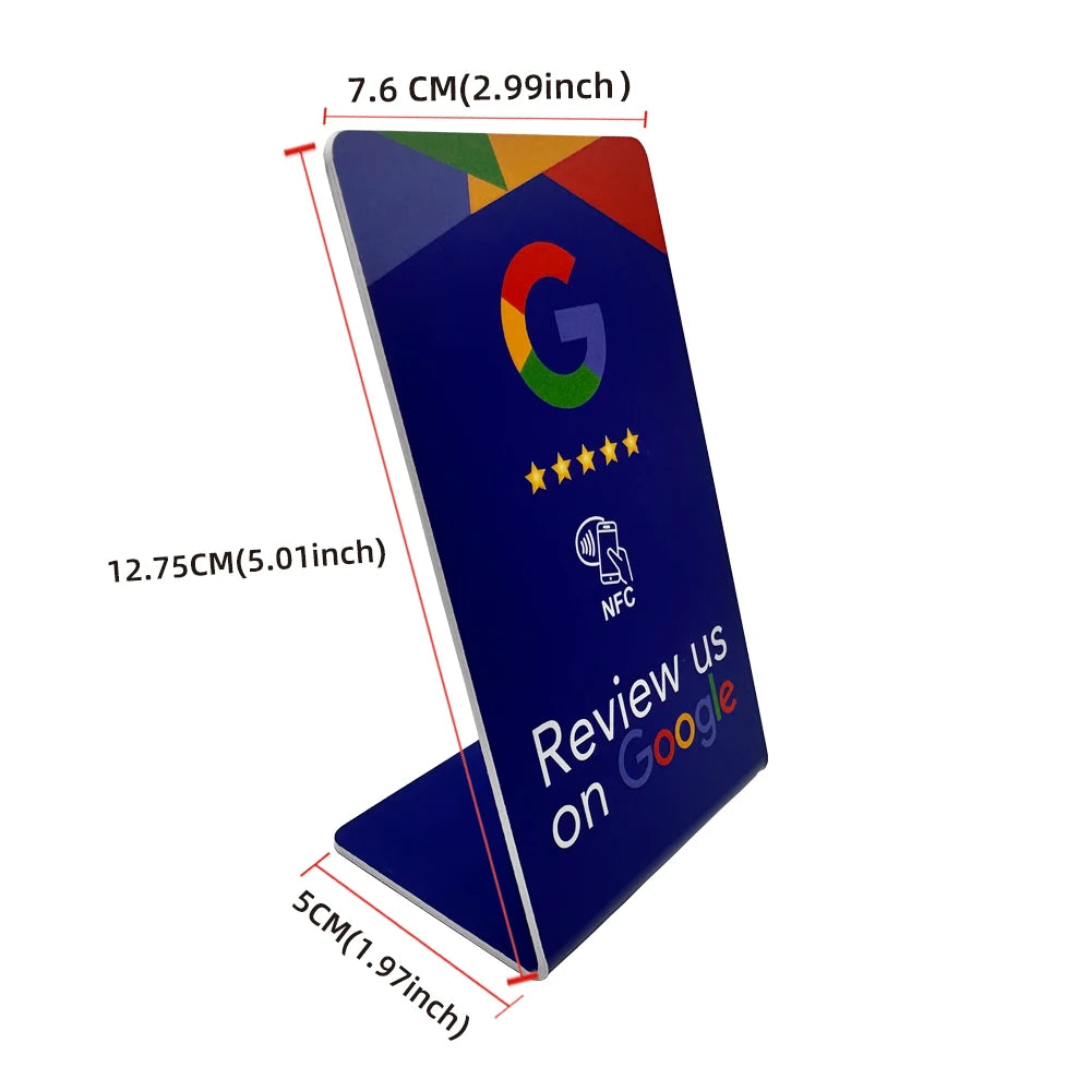 New NFC Google Reviews Bracket 13.56Mhz Programmable Google Review Card NFC Station Table Bending Card Standing Brand Bracket
