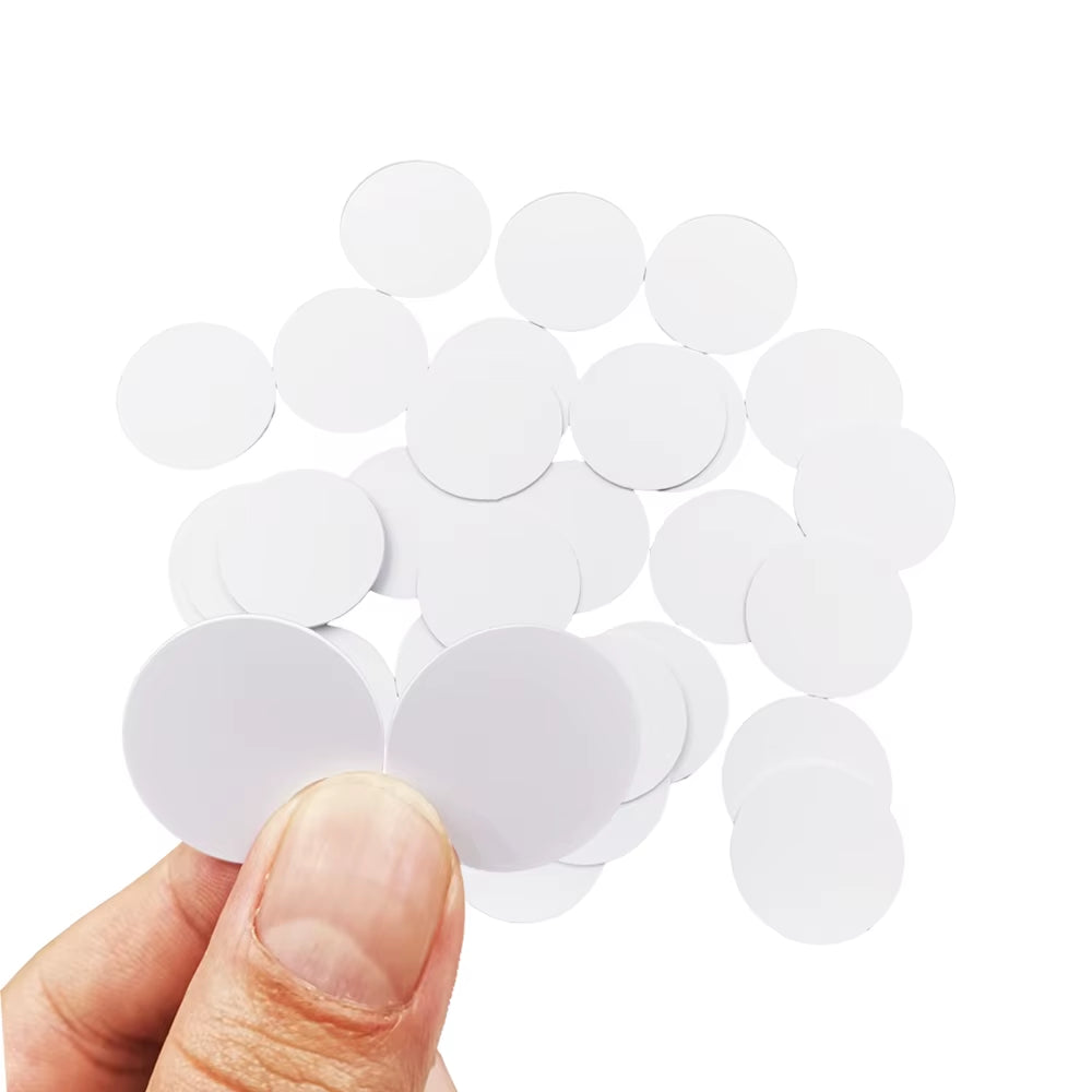 10Pcs NFC Ntag213 215 216 Coin Tag 13.56Mhz Ultralight Universal Label 25Mm Diameter No Adhesive Backing RFID Tag