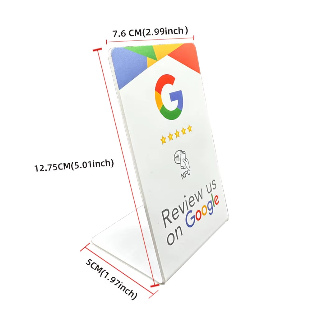 New NFC Google Reviews Bracket 13.56Mhz Programmable Google Review Card NFC Station Table Bending Card Standing Brand Bracket